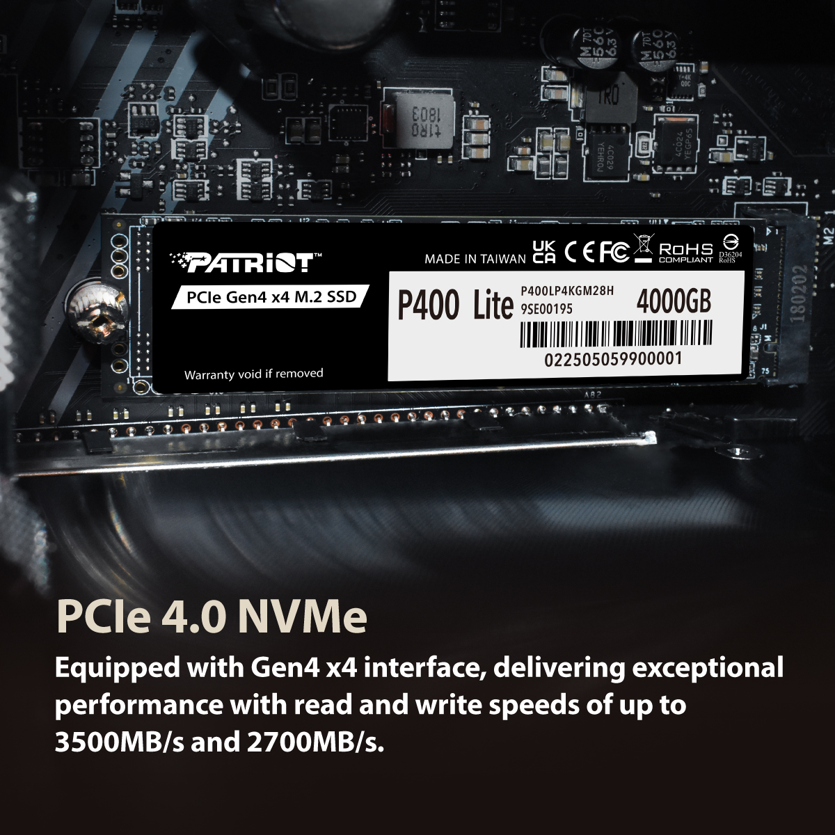 Patriot P400 Lite M.2 PCIe Gen 4 x4 SSD - 2TB Solid State Drive